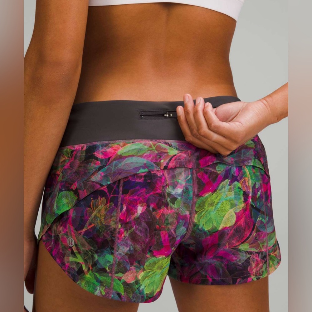 Lululemon Floral Athletic Shorts - Picture 1 of 7